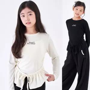 [보리보리/모데쯔]주니어 가을 프릴 날개 티셔츠 등교 초등여아 10대