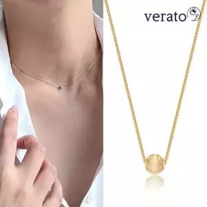 베라토 18K 웨이브 컷팅 볼 목걸이 골드 금 초커 콩 알 미니 체인 여성 여자 친구 종로 우정 데일리 선물