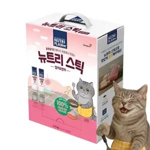 동원 뉴트리플랜 뉴트리스틱 고양이 스틱형 간식 참치+연어 14g 100개
