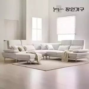 장인가구 도이 7인용 스윙 타이보텍스 이지클린 패브릭 코너형 소파 (스툴 포함)