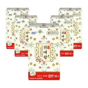 쏘피 귀애랑 팬티라이너 일반 38매 5개