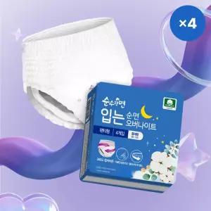 입는생리대 순수한면 슈퍼가드 순면 입는오버나이트 중대형 4P X 4 팬티형생리대 190959