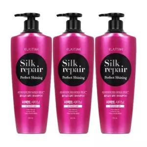 골드실크 엘라스틴 샴푸 3개 실크리페어 퍼펙트샤이닝 550ml