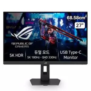 에이수스 5K UHD ROG STRIX Fast IPS 180Hz, 듀얼모드 게이밍 모니터, 68.58cm, XG27JCG