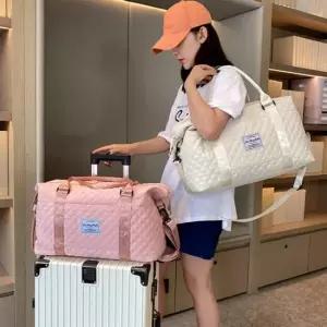 가벼운 퀼팅 캐리어 결합 트래블 여행용 보스턴백 여행가방 보스턴백 캐리어결합