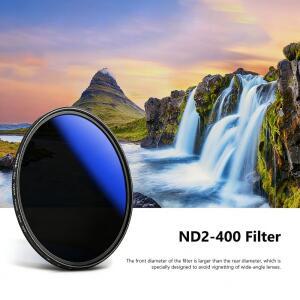 ND2-400 페이더 가변 ND 필터 캐논 소니 호환  니콘 후지 DSLR 카메라 렌즈용 49mm/52mm/55mm/58mm/62mm/67
