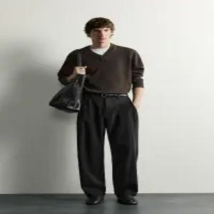 [정품] 자라 ZARA 루즈 플리츠 팬츠 - 블랙 4512/653/800