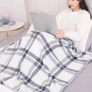 오너클랜 극세사 망토 무릎 블랭킷 똑딱이 버튼 체크 후드 담요 망토무릎담요 입는담요 체크담요