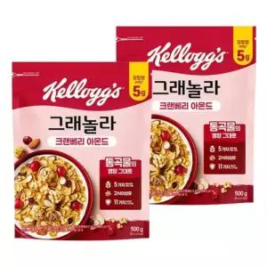 켈로그 크랜베리 아몬드 그래놀라, 500g, 2개