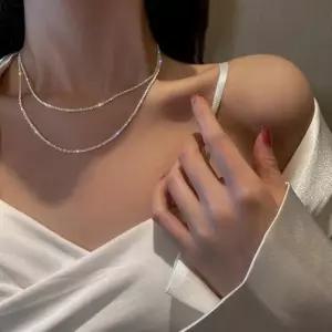 s925 스파클링 체인 스크류 목걸이 2종