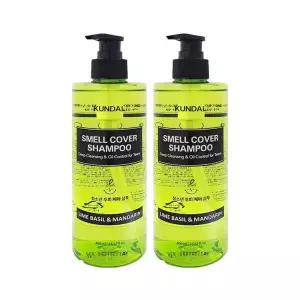 쿤달 올데이 스멜커버 라임바질앤만다린 향 400ml x 2개 청소년샴푸 두피냄새제거샴푸