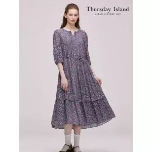 써스데이아일랜드 Thursday Island 레이스 배색 플라워 패턴 원피스 T242MOP143W