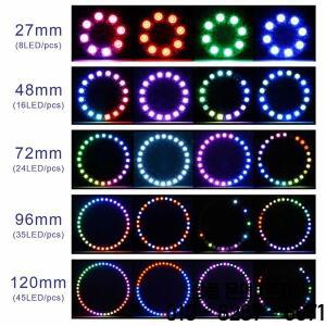 DC5V WS2812B 픽셀 링 LED 패널 라이트 개별 제어 8/16/24/35/45/128 어드레서블 IC 5050 RGB 모듈