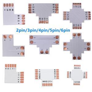 5-10pcs 2Pin 5pin LED 커넥터 8mm 10mm L/T/X 모양 FPC  용접 2835 2812 5050 RGBW RGBCCT 스트립