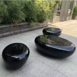조약돌의자 타원형 발받침대 휴식 체어 패브릭 의자 정원 섬유 돌벤치 스툴 벤치