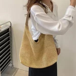 [옷자락]미니멀 여자 캐주얼 라탄 레더 포인트 데일리 핸드 숄더백 데일리