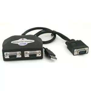 Coms 모니터 분배기 2대1 케이블 일체형 USB 전원
