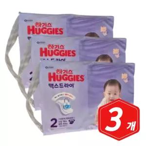 하기스 기저귀 맥스드라이 밴드 2단계 소형 공용 58매 x 3개 유아 아기 귀저기