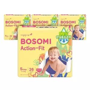 보솜이 아기 기저귀 액션핏 팬티 특대 26매 x4팩