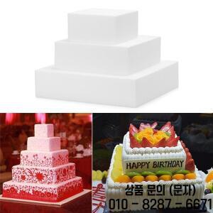 4/6/8 inch 스퀘어 폼 케이크 경량 DIY 연습 모델 금형 폴리스티렌 스티로폼 웨딩 파티 주방 액세서리