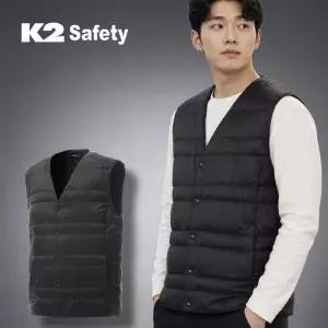 K2 SAFETY 경량패딩 방한베스트 보온 구스다운조끼 남녀공용 단체작업복