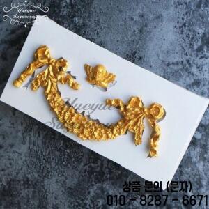 Yueyue Sugarcraft 꽃 화환 리본 실리콘 금형 퐁당 케이크 장식 도구 초콜릿 gumpaste