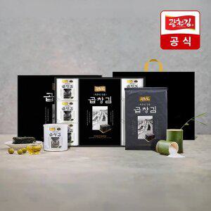 [광천김] 골드라벨 곱창김 선물세트 (인산가 죽염 캔김 6캔+지주식 구운 곱창김 5봉)