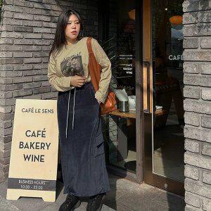 [제작/빅사이즈]이블렛 린디나 벨로아 카고 롱스커트 제이스타일