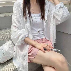 [빅사이즈]이블렛 아론드 시스루 스트링 후드 셔츠 제이스타일