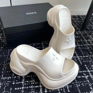 SMFK 7.5cm 키높이 슬리퍼 24ss 디자인 엠보싱 일자 통굽 슬리퍼 미니멀 트렌드 슬리퍼