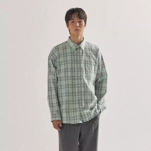 [팔랩] 남여공용 에센셜 오버핏 타탄 체크 셔츠_PL24S3SH020_GN