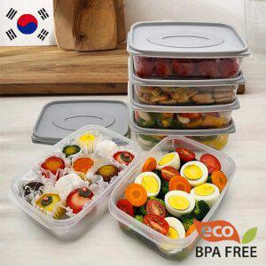 국산 투명 사각형 전자레인지 용기 샐러드 도시락 밀폐 냉장 냉동 정리용기 900ml