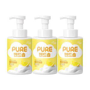 피죤 퓨어 핸드솝 500ml 레몬향, 3개