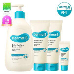 [공식] 더마비 데일리 모이스처 바디로션 400ml+바디크림(200ml x2개)+튜브견본(랜덤)