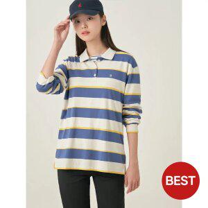 [빈폴레이디스] 스트라이프 럭비 티셔츠  블루 (BF5741C50P)