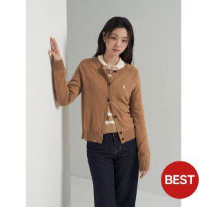 [빈폴레이디스] 캐시미어 혼방 라운드넥 카디건  베이지 (BF595AP01A)