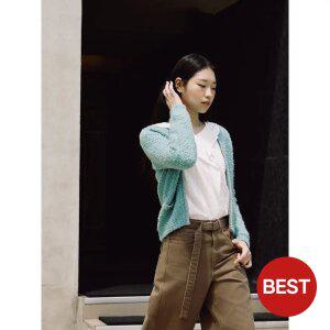 [빈폴레이디스] [B. my] 알파카 혼방 니트 집업 카디건  라이트 그린 (BF5X5AN01L)
