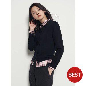 [빈폴레이디스] [Essential] 울캐시 플레인 카디건  블랙 (BF5X5AE035)
