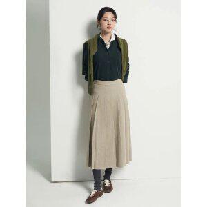 [빈폴레이디스] 플리츠 롱 스커트  베이지 (BF5927C32A)