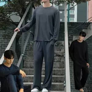남자 긴팔잠옷 가을 겨울 슬림기모 잠옷 상하 세트 주머니 홈웨어 실내복 선물