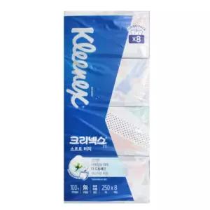 [2508CO(생활용품(위생용품))]크리넥스 소프트터치 미용티슈 250매X8팩