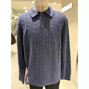 [롯데백화점]킨록 24 FW 남성니트 세미오버핏 블루네이비  케이블 카라니트  IIY33  DK4465