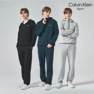 [하프클럽/캘빈클라인]캘빈클라인 26SS 에센셜 테리 셋업 3종, 남성(후디하프집업+맨투맨+롱팬츠)