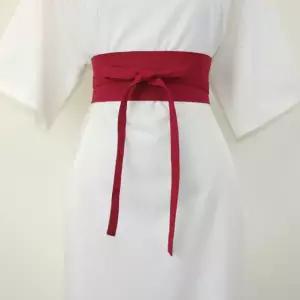 고급 한복 허리띠 8cm 빨강 레드 오복 스트랩 네이비