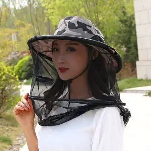 벌레 방지 모자 접이식 망사 양봉 벌 방지 모자 낚시 캠핑 보호 카모플라쥬 보호망사 농작업 스타일 원예