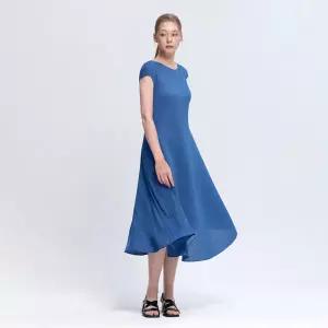 [플리츠미] 언발란스 플리츠 에이라인 원피스_PPOPM126026