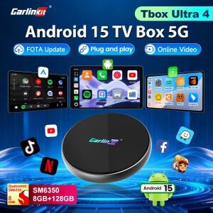 Tbox-Ultra 4 CarlinKit 안드로이드 15 TV 박스 5G/4G LTE SM6350 무선 오토  카플레이 Ai 넷플릭스 IPTV G