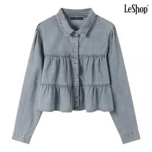 르샵 정상가 109000원 | 데님 티어드 프릴 셔츠 블라우스 DQ3BA008A)