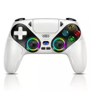 PS5용 Gamrombo LED 무선 컨트롤러 Pro/Slim/PC 호환 듀얼 진동 매크로/터보 기능 3.5mm 오디오 잭 스피커
