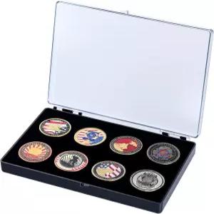 군용 동전 진열 케이스 40mm 기념 메달용 챌린지 코인 홀더 포커 칩(2개 세트)
